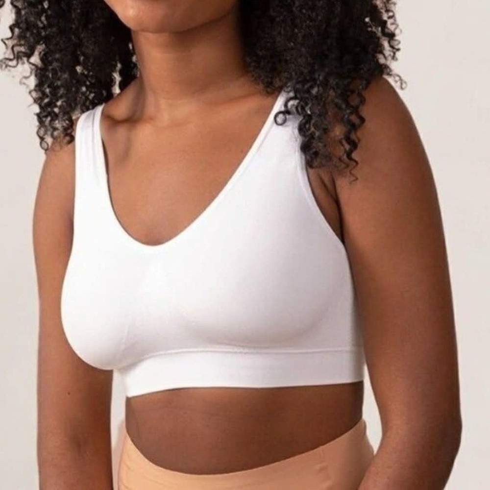 New Truekind Everyday Throw On Wireless Bralette 2XL XXL White Bra
